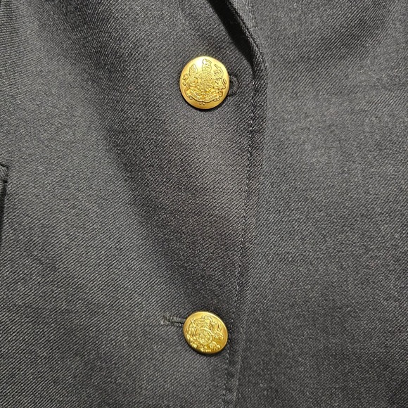 J. CREW Schoolboy Blazer in Black Wool with Gold Buttons Size 12P Preppy Office - Picture 7 of 11